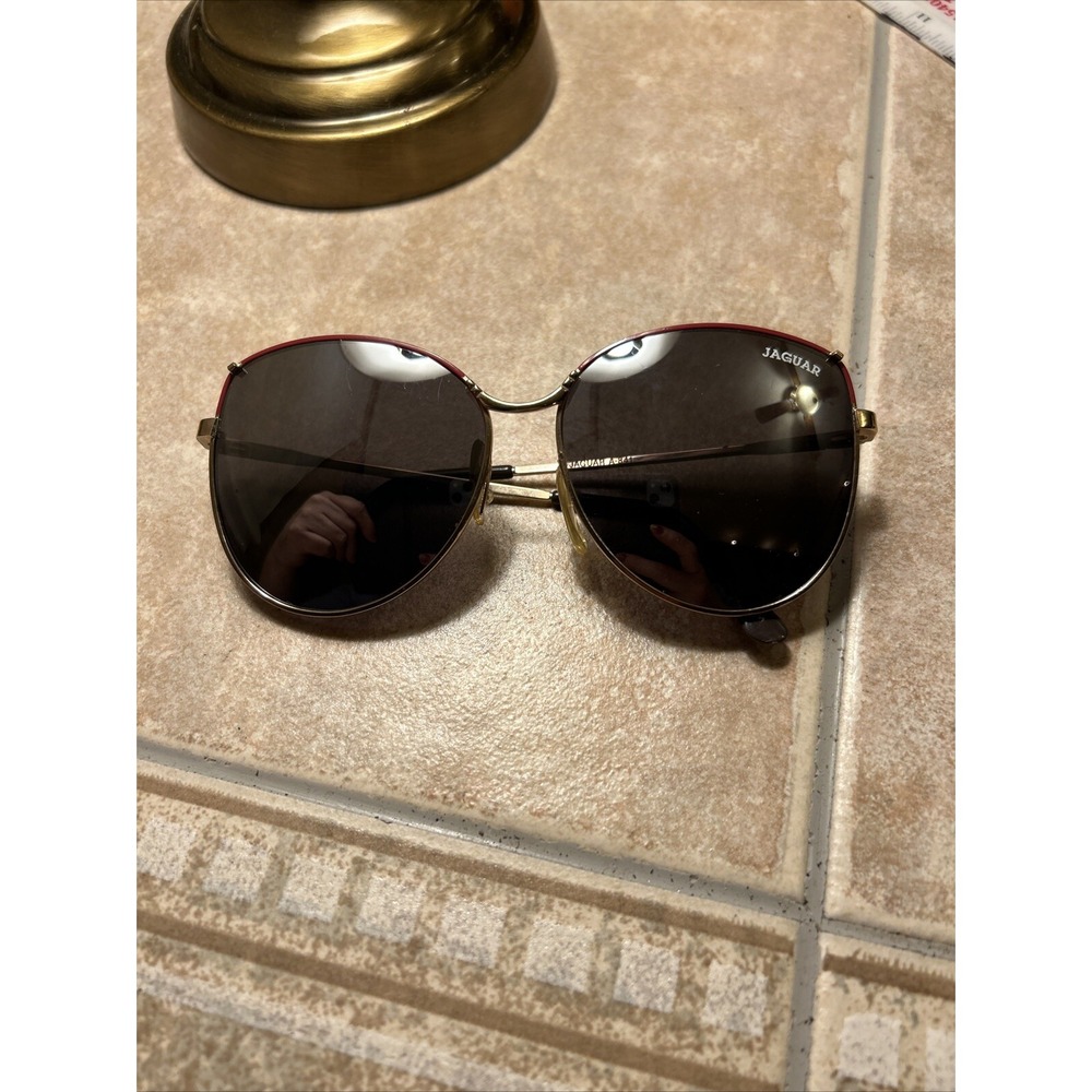 Vintage 1980's Jaguar Sunglasses Red Trim Unisex A-841